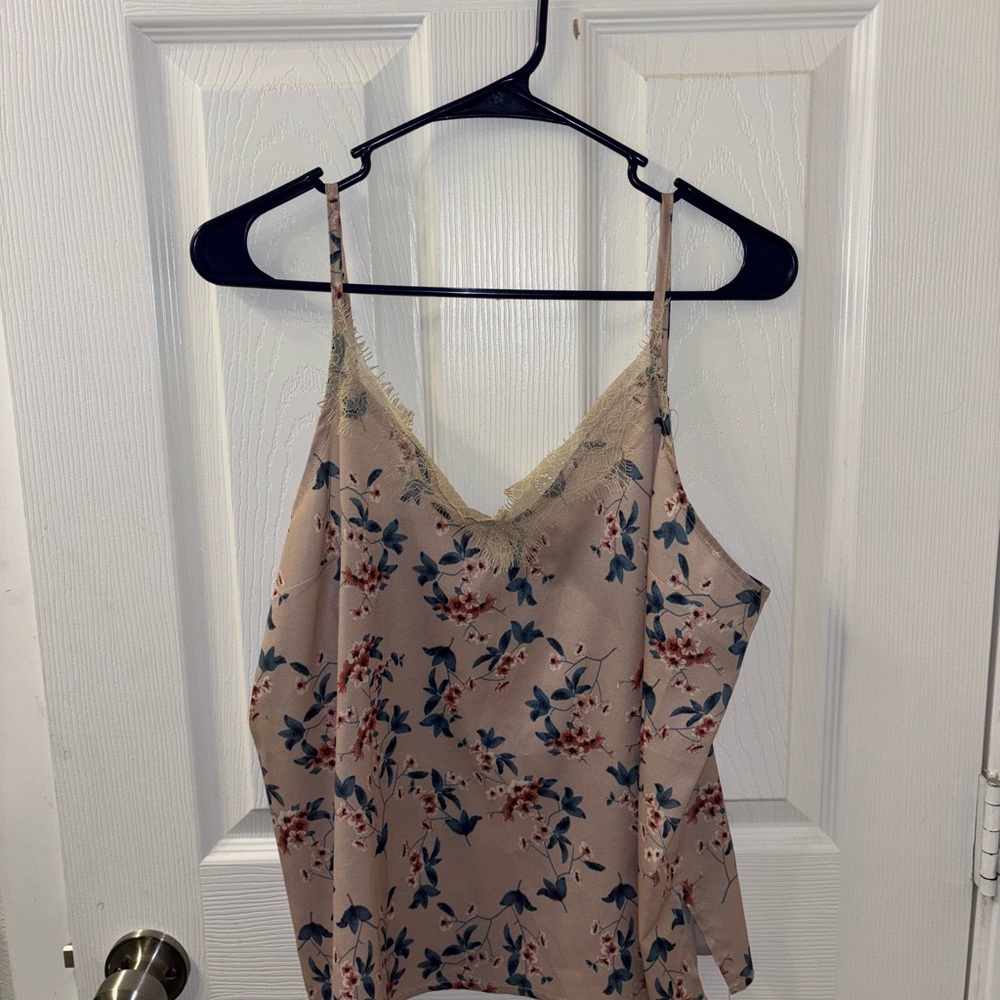 Hayden Floral Cami with Lace Trim